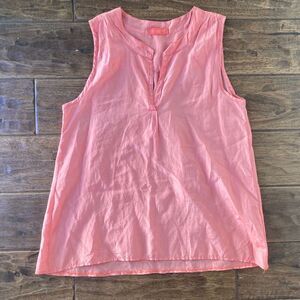 CP Shades Womens Small Pink Sunset Silk/Cotton Sleeveless Tunic Top Coastal